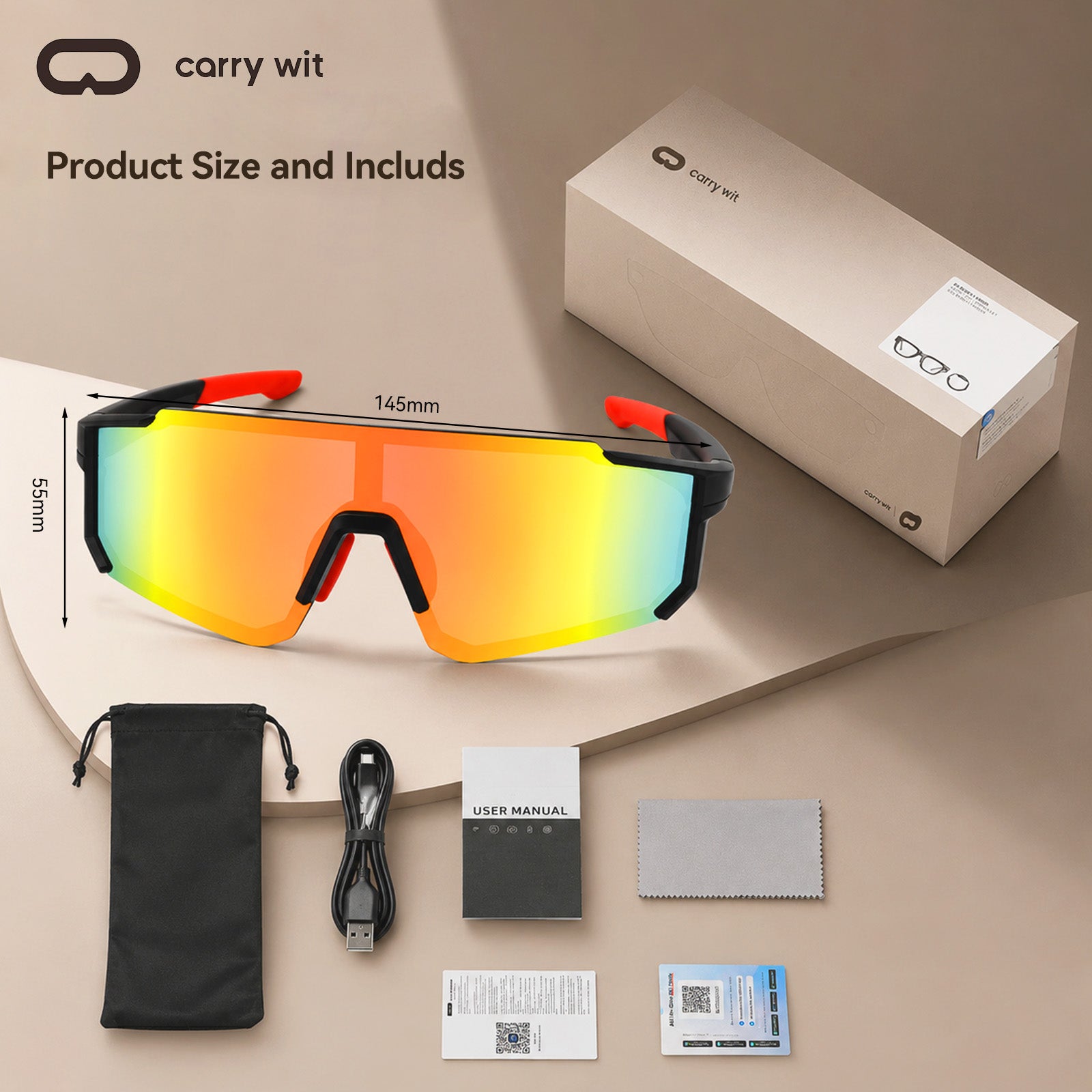 Reflective Shield Sport Cycling Sunglasses