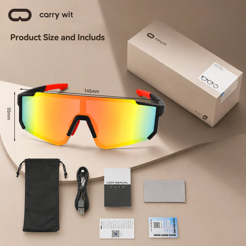 Reflective Shield Sport Cycling Sunglasses