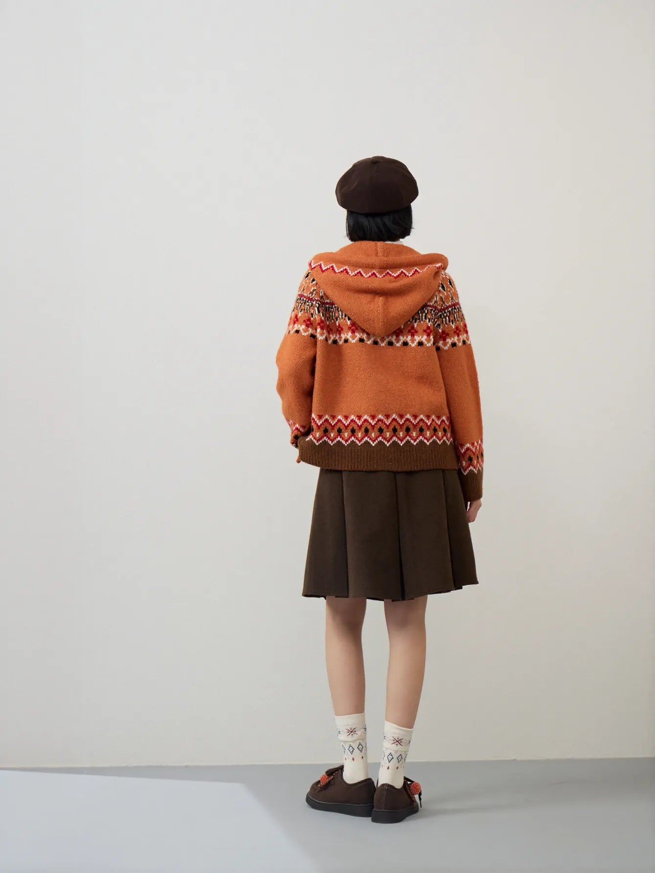 Cozy Fair Isle Hooded Cardigan