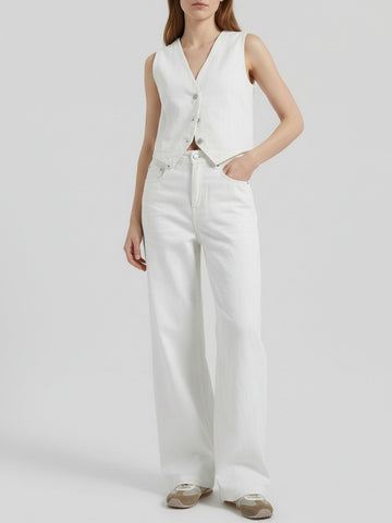 Cotton Linen Straight Jeans