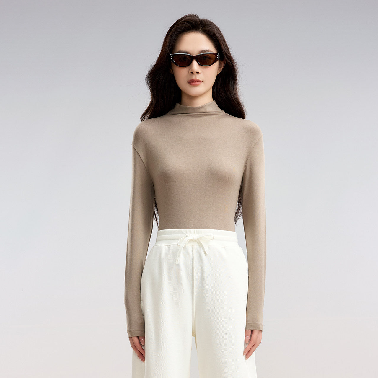 Soft Slim Fit Turtleneck Lounge Top