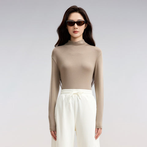 Soft Slim Fit Turtleneck Lounge Top