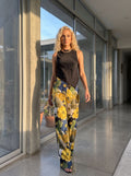 ALEXANDRA Vintage Floral Print Pants