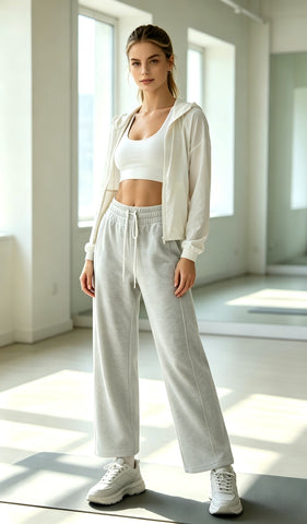 High Waisted Wide Leg Sweatpants