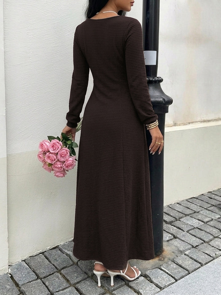 Textured Lace Up Maxi Dress