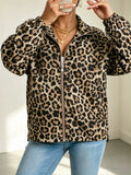 Leopard Print Zip Up Jacket