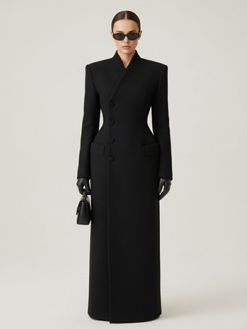 Tailored Slim Fit Wool Maxi Coat