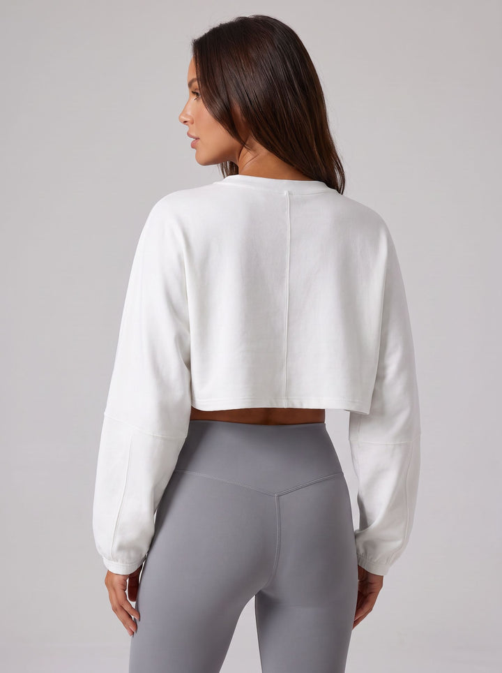 Oversized Cropped Long Sleeve Workout Tee