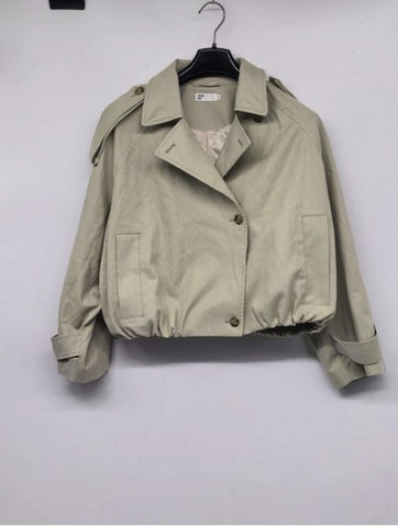 Cropped Oversized Trench Utility Jacket