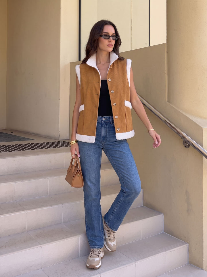 Cozy Sherpa Lined Corduroy Vest
