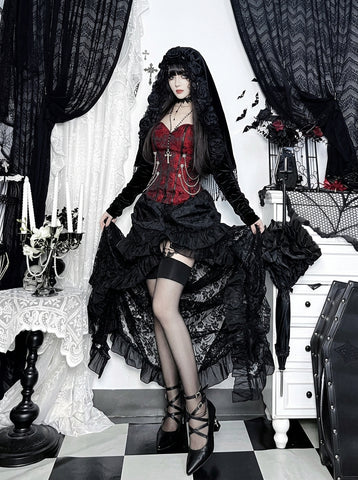 Gothic Floral Chain Corset Tank Top