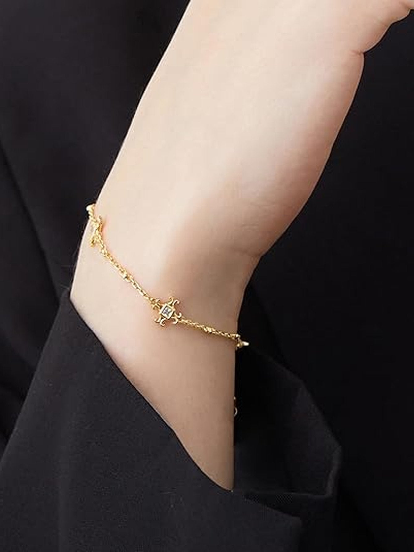 Dainty Gold Cubic Zirconia Bracelet