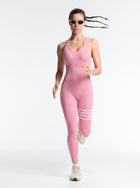 Seamless Ribbed Sporty Workout Jumpsuit