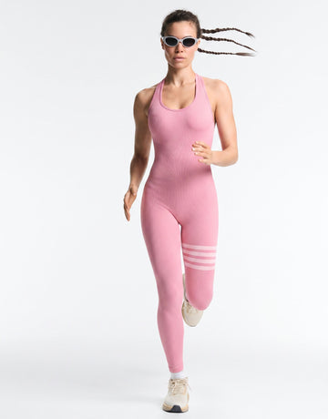 Seamless Ribbed Sporty Workout Jumpsuit