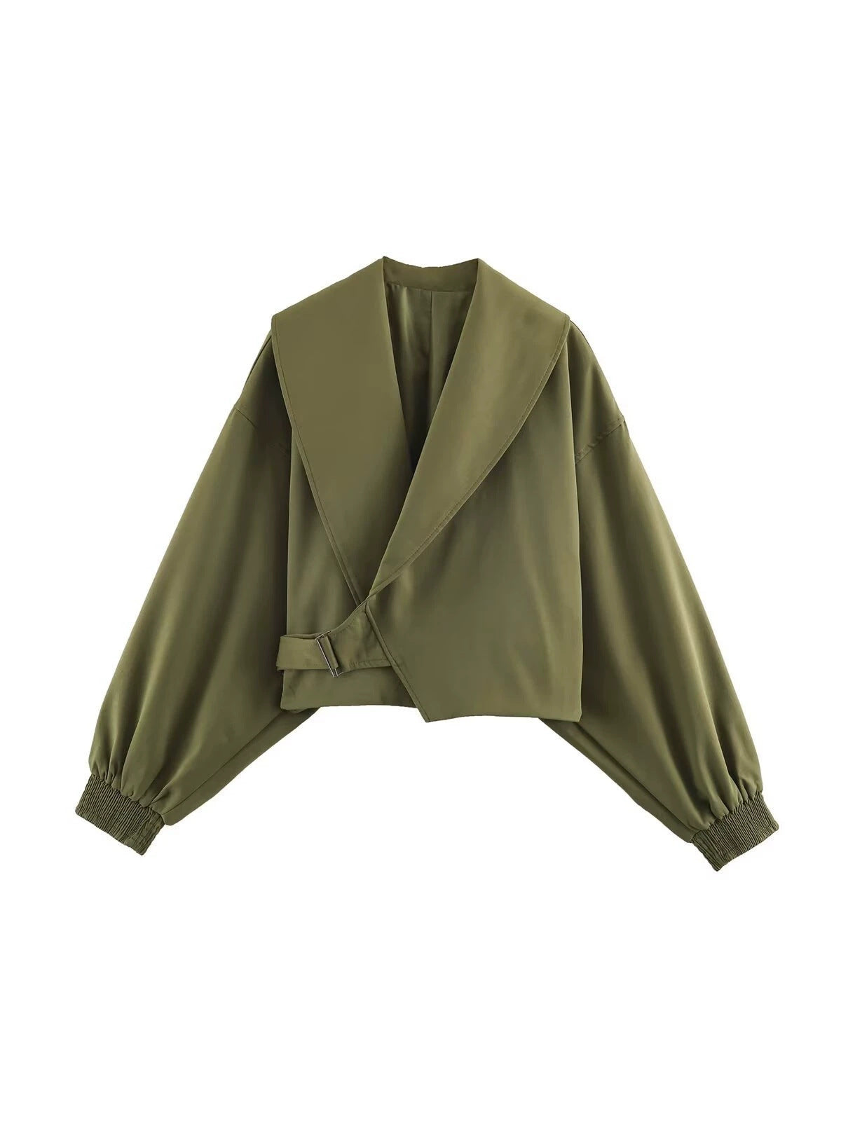 Oversized Buckled Crop Jacket