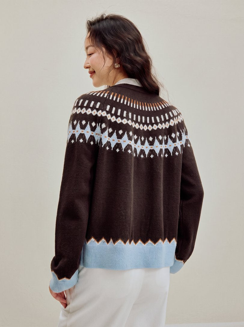 Cozy Fair Isle Zip Cardigan