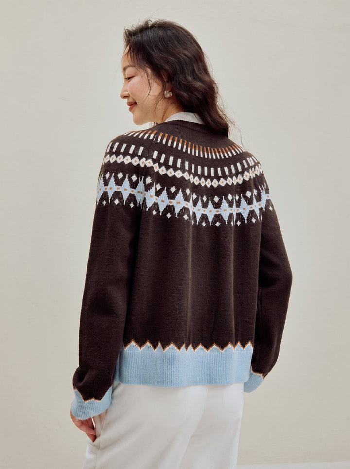 Cozy Fair Isle Zip Cardigan