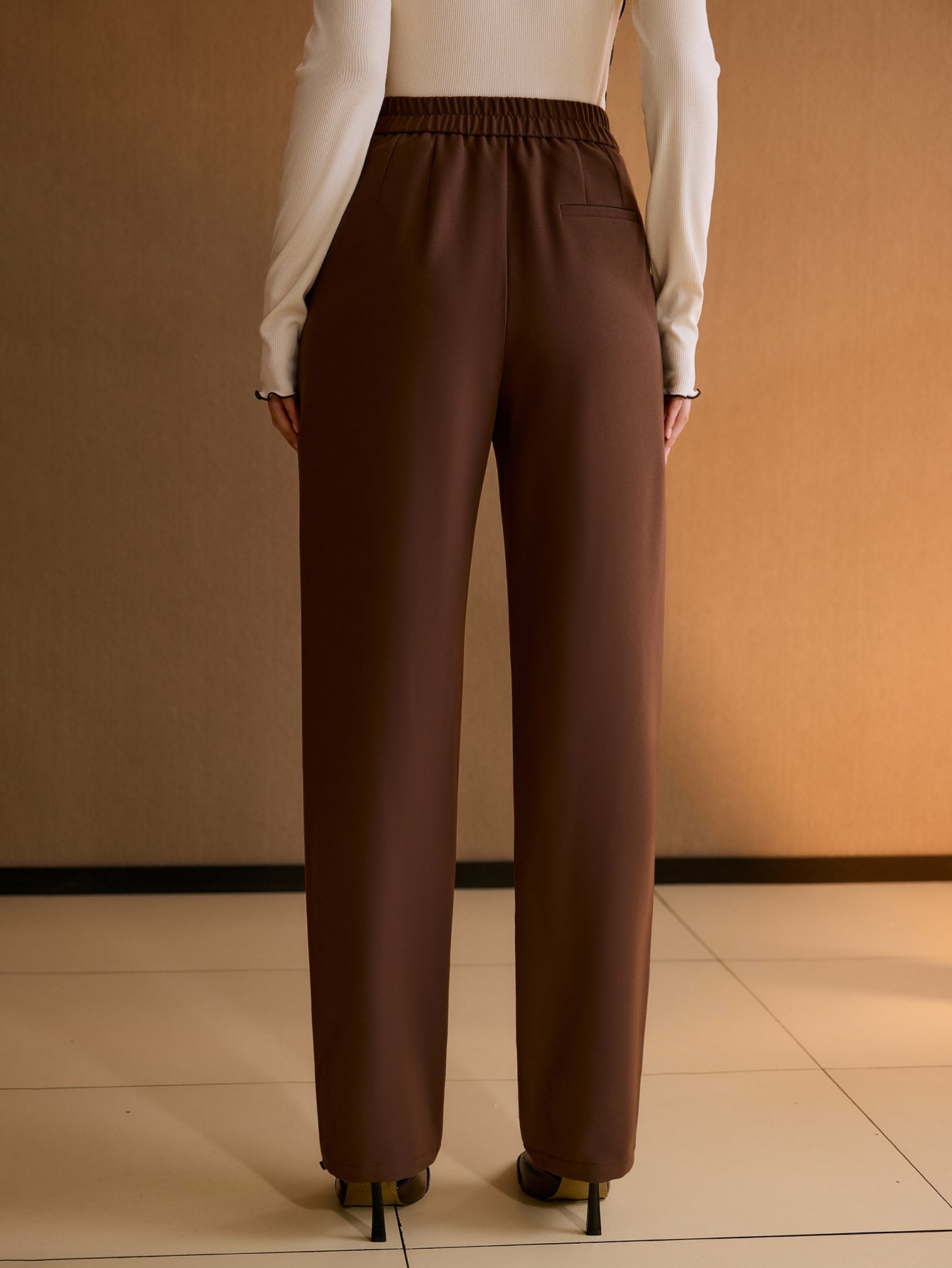 High Waisted Buckle Detailed Trousers