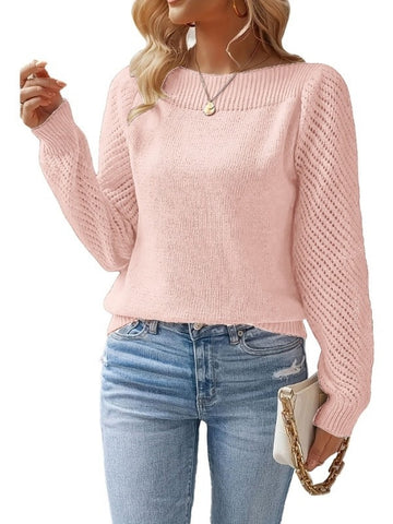 Cozy Textured Knit Pullover Sweater