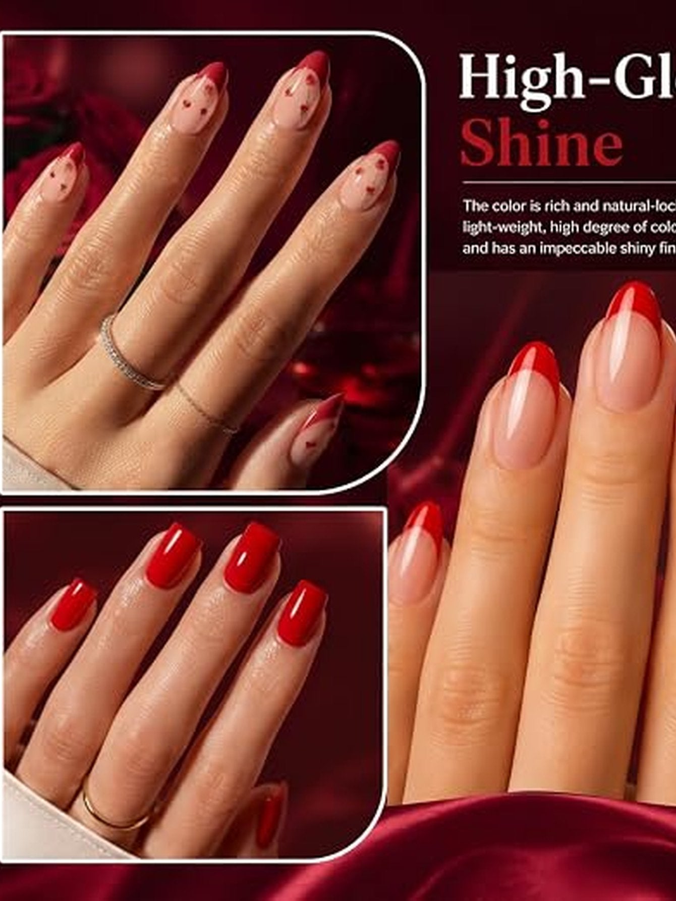 Glossy Vibrant Red Gel Nail Polish