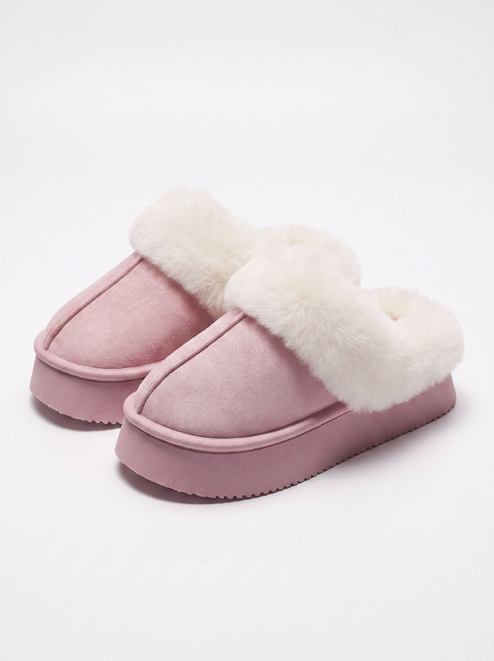 Cozy Faux Fur Platform Slippers