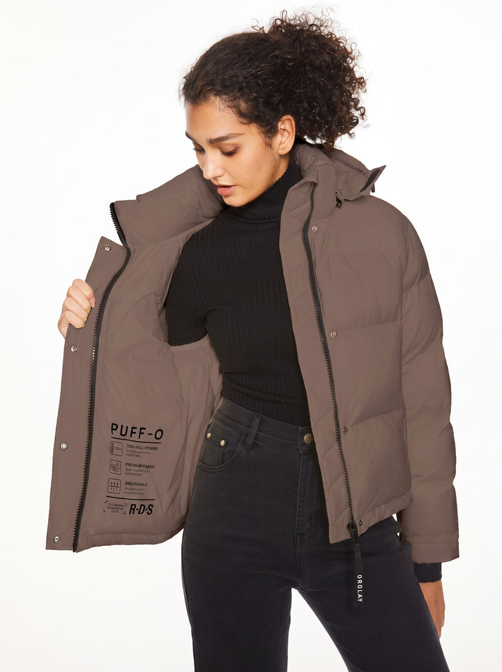 Cropped Stand Collar Puffer Jacket