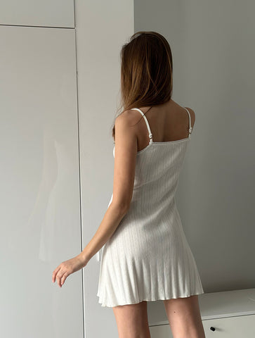 Soft Ribbed Lace Trim Sleep Dress