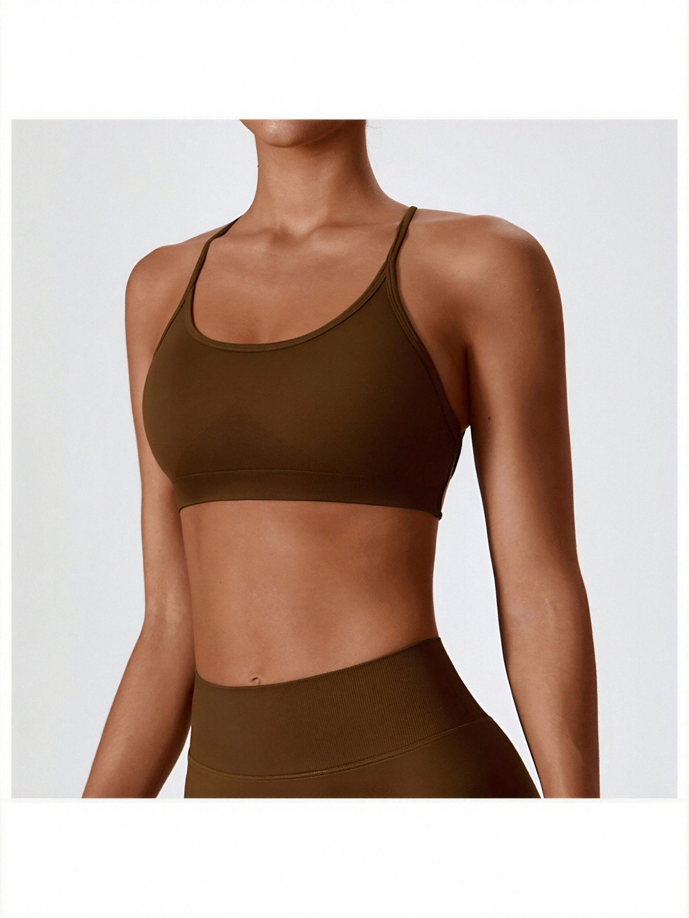 Round Neck Panel Sports Bra