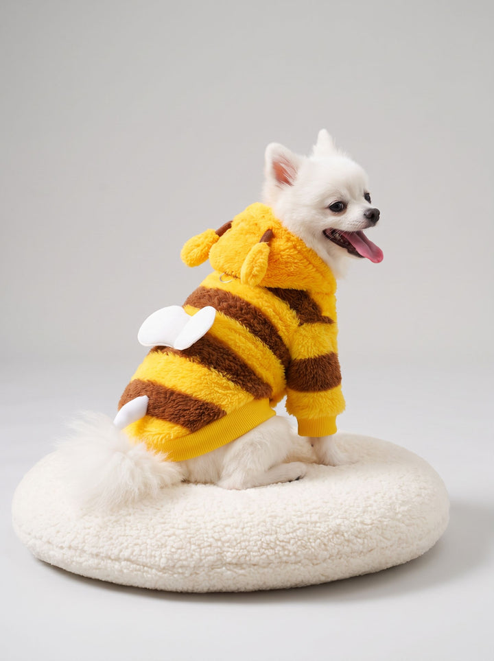 Cozy Fuzzy Bumblebee Dog Hoodie