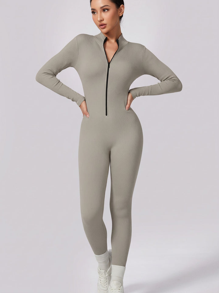 Half-Zip Seamless Activewear Jumpsuit