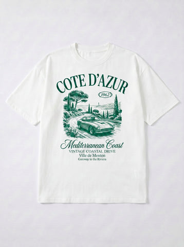 Vintage Graphic Riviera Coastal Mens T-Shirt