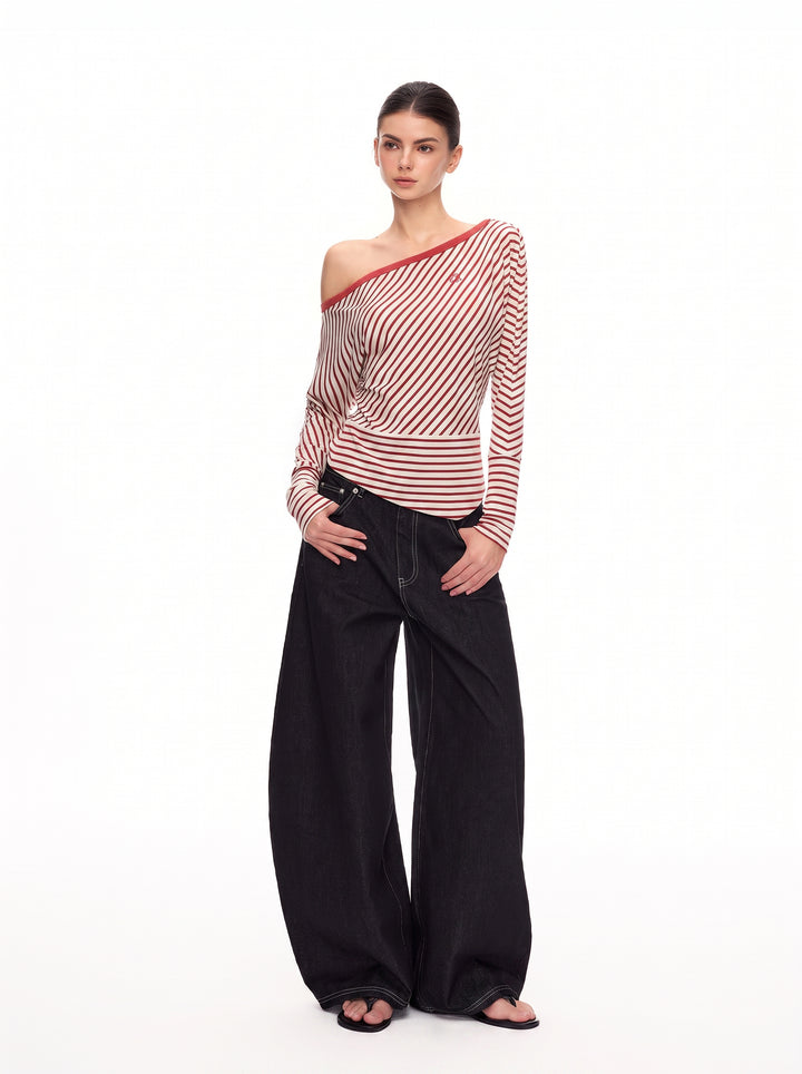 Embroidered Star Wide Leg Jeans
