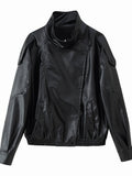 Oversized Moto Faux Leather Jacket