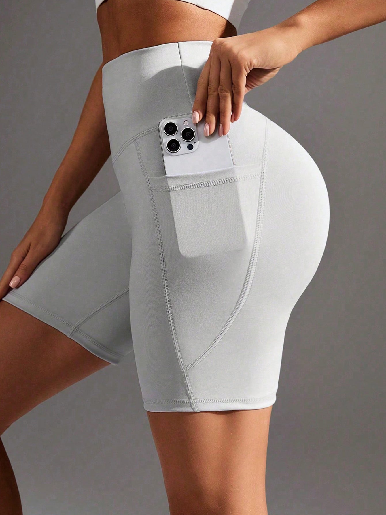High-Waisted Sleek Yoga Shorts-Multicolor