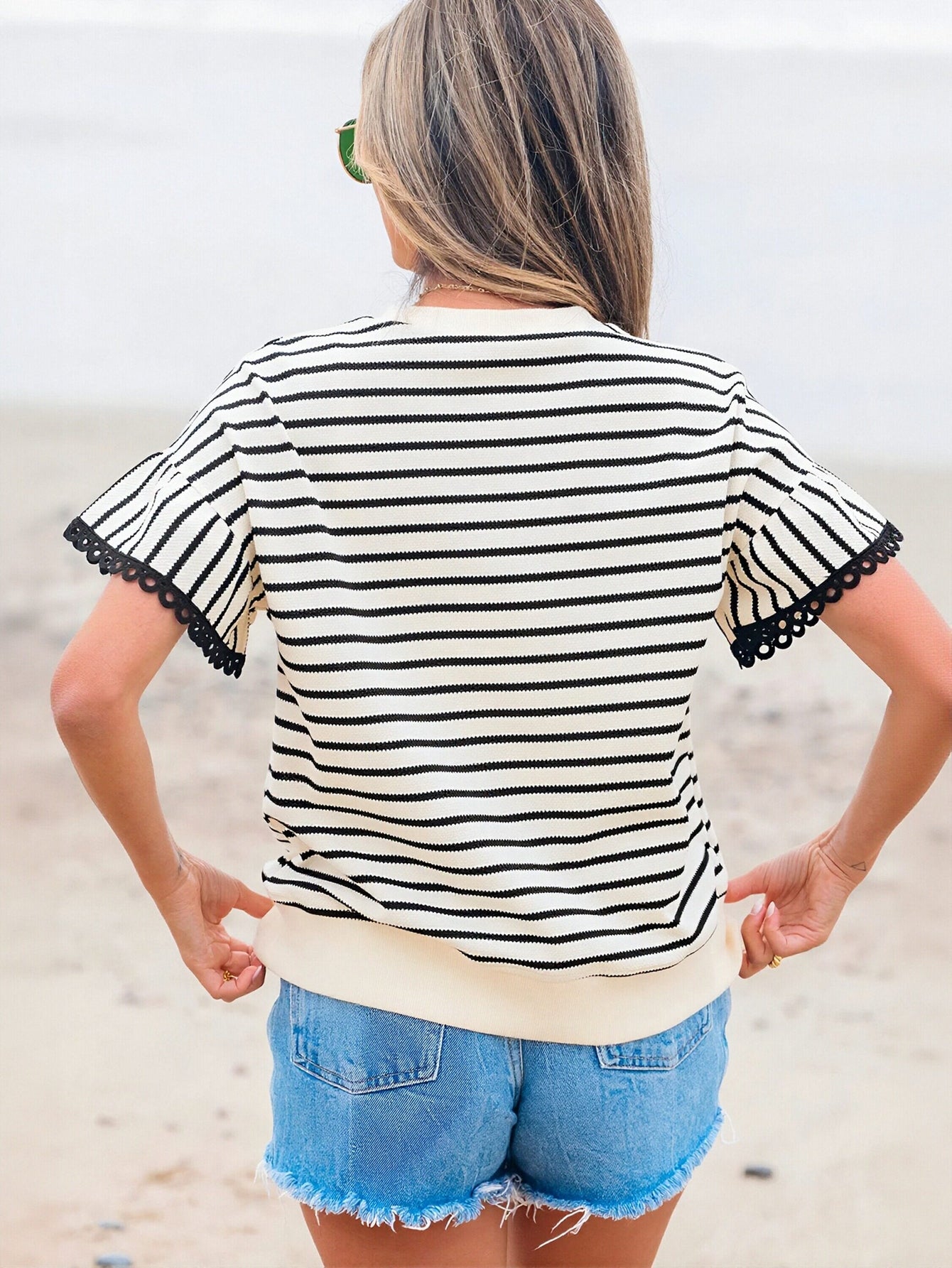 Striped Bell Sleeve Blouse