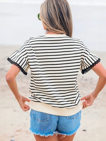 Striped Bell Sleeve Blouse