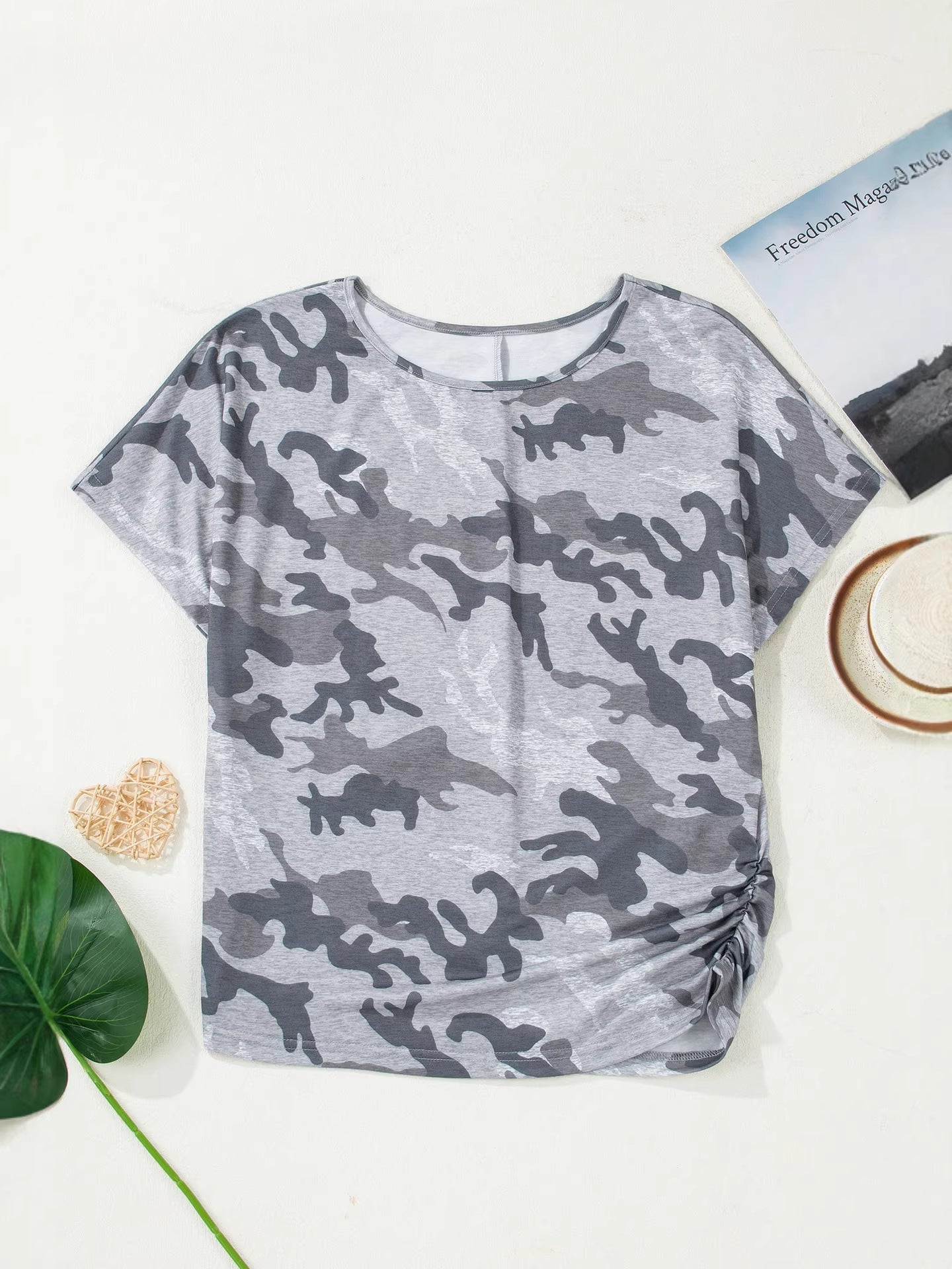 Loose Fit Camo Print T-Shirt