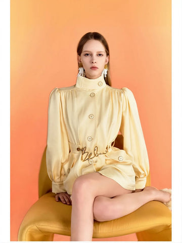 Elegant Puff Sleeve Tailored Jacket