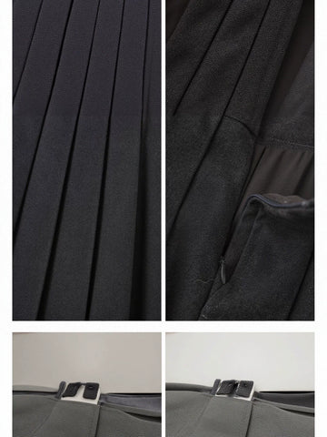 High Waisted Pleated Bubble Skirt