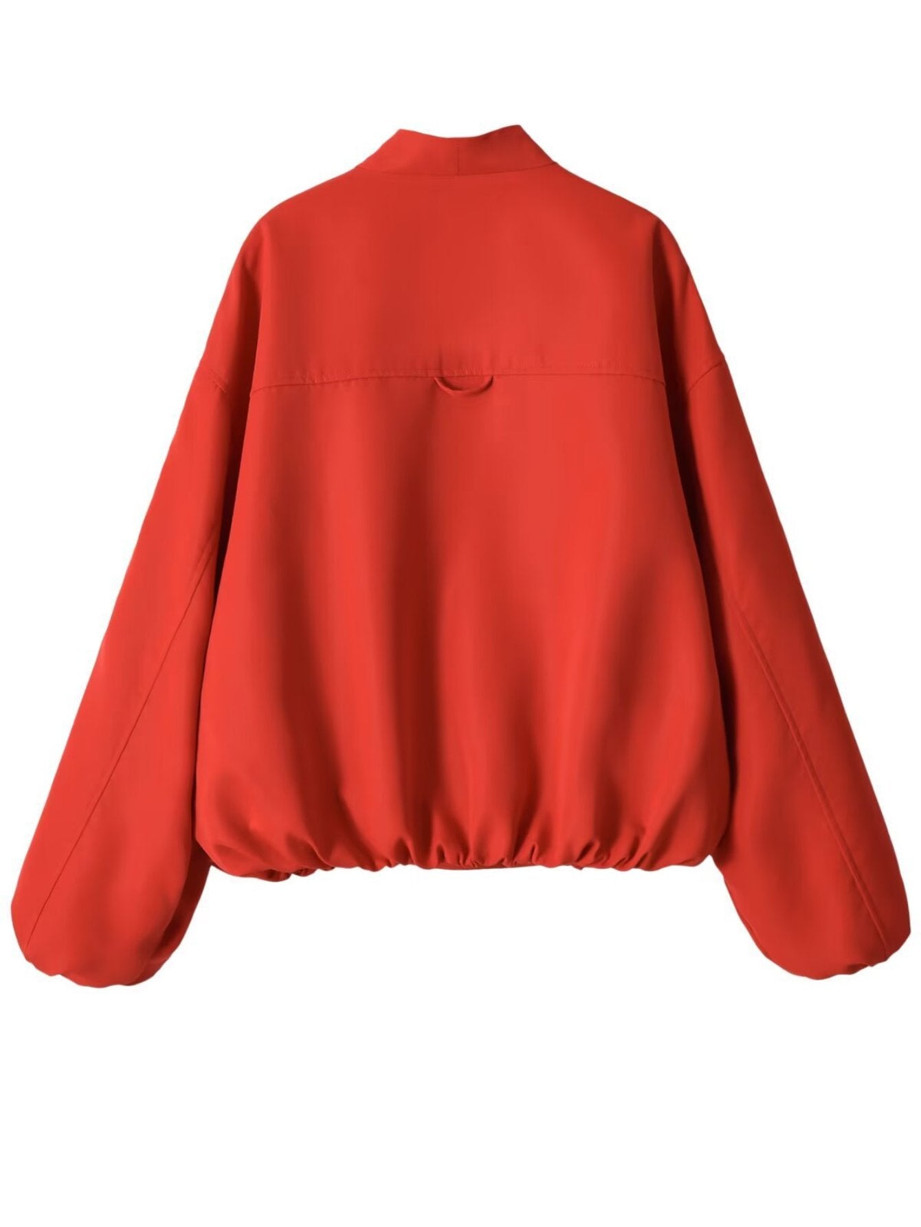 Minimalist Oversized Red Bomber Jacket