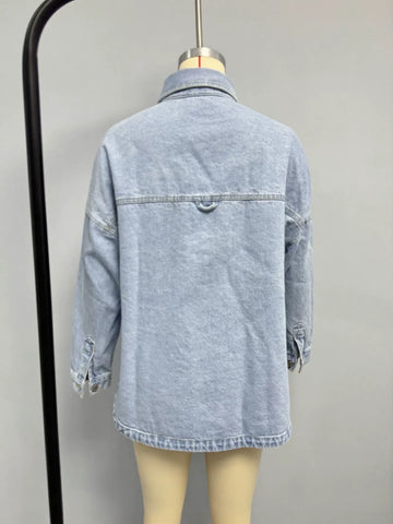 Oversized Light Wash Denim Jacket