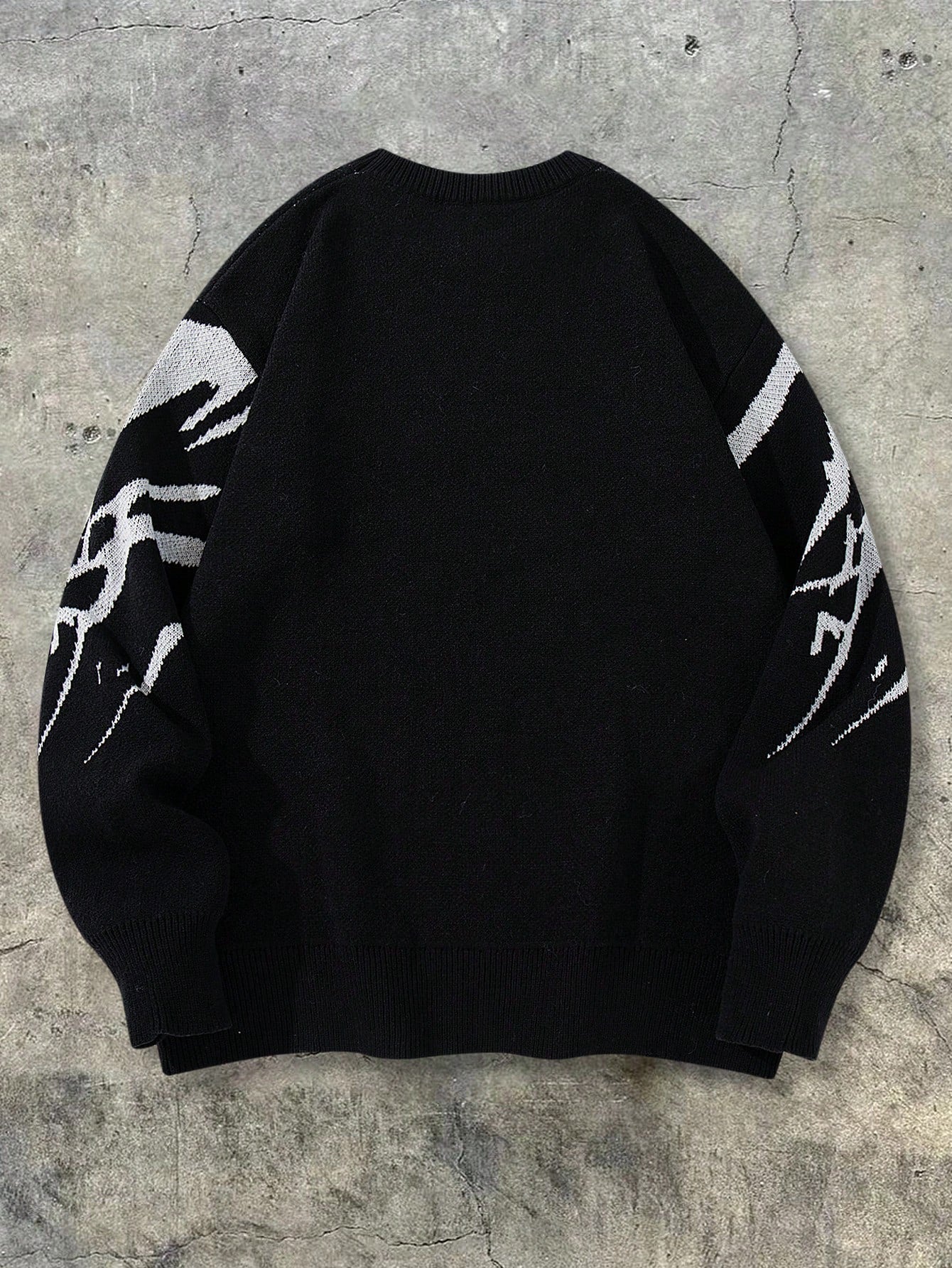 Oversized Anime Graphic Knit Sweater