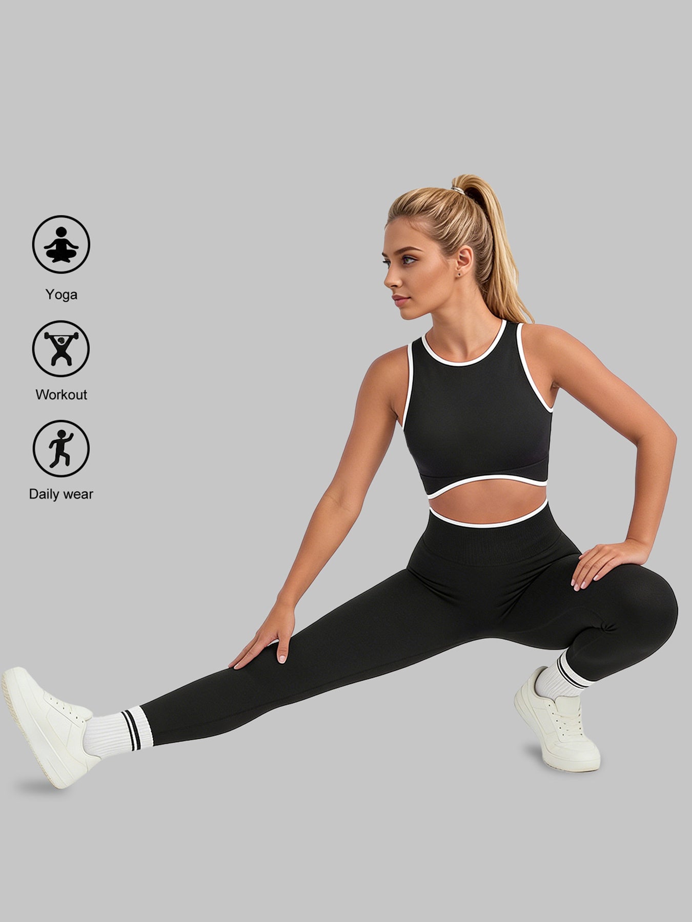 Seamless Cutout Crop Legging Set