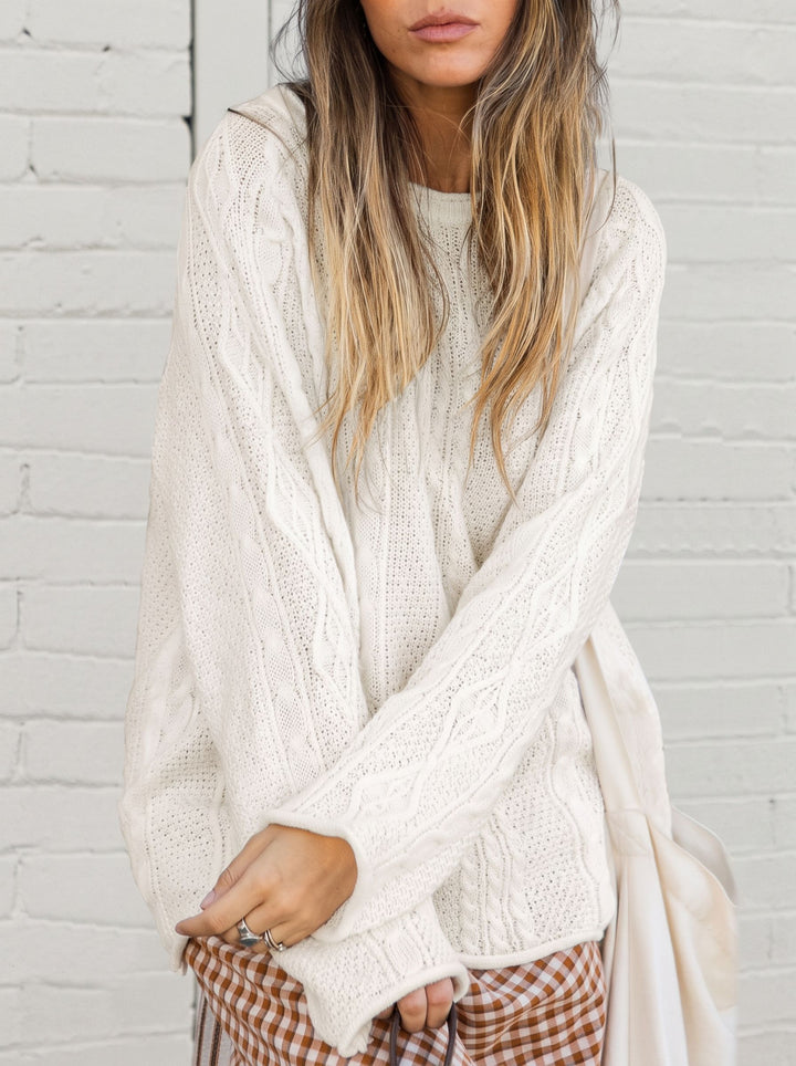 Cozy Cable Knit Pullover Sweater