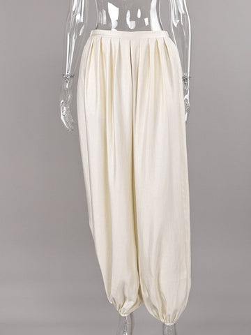 High Waisted Pleated Harem Pants