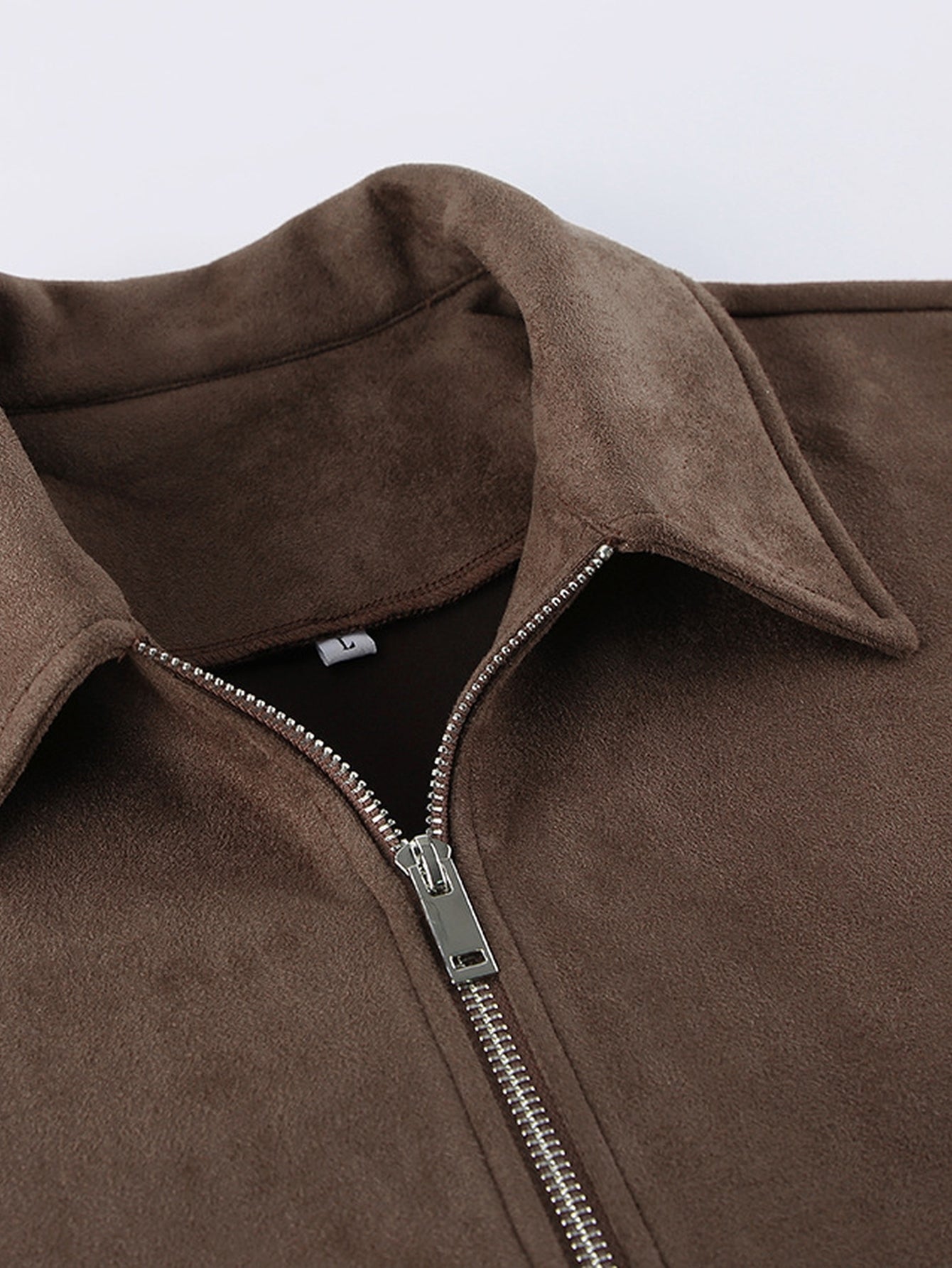 Vintage Brown Suede Zip Jacket