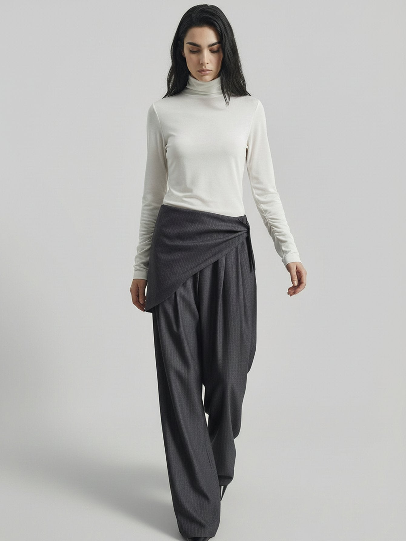 SAÏA Turtleneck Slim Fit Minimalist Top-Multicolor