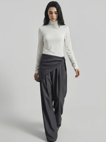 SAÏA Turtleneck Slim Fit Minimalist Top-Multicolor