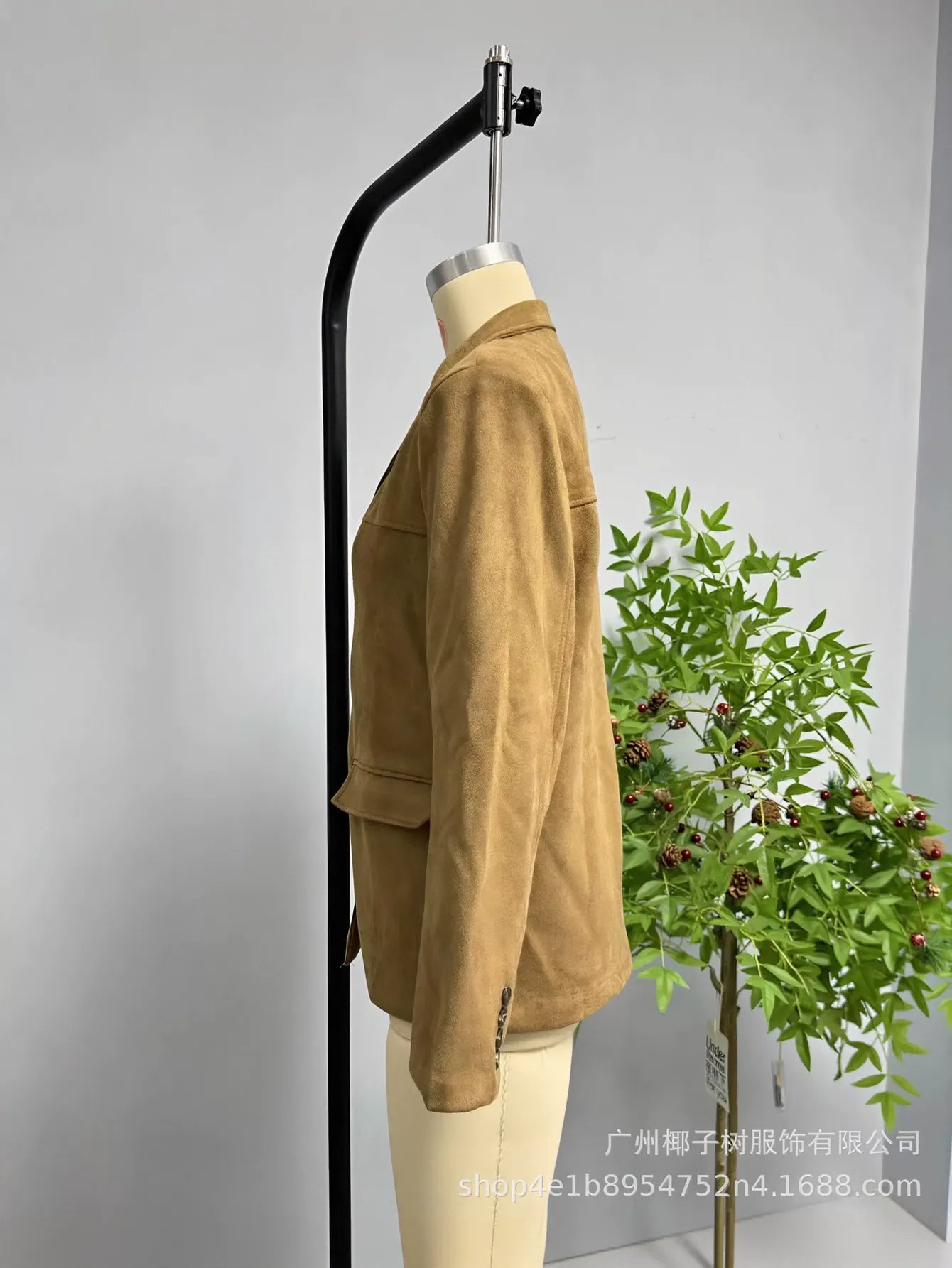 Classic Suede Tailored Blazer Jacket
