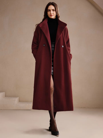 Elegant Belted Wool Blend Coat